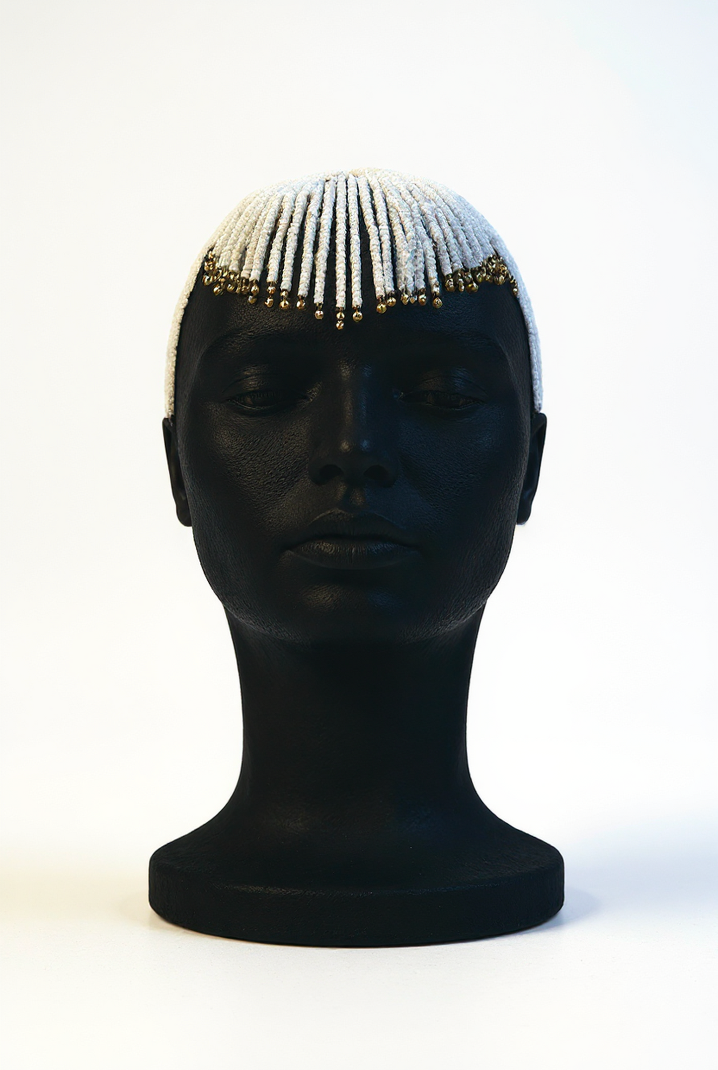 Beaded Headband Black & white